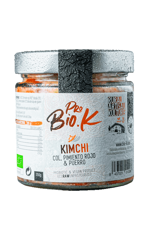 Kimchi ecológico de Col, Pimiento Rojo y Puerro