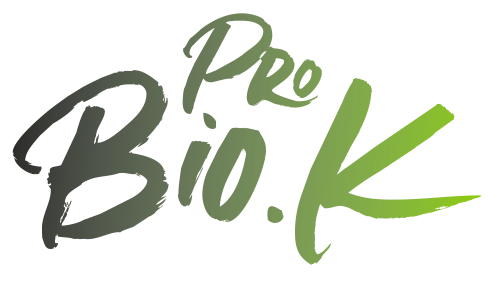 Logo Pro Bio-K, rama de productos probióticos de Bio-K